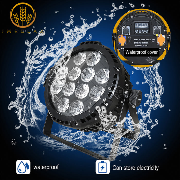 IMRELAX Outdoor Waterproof Rechargeable DMX Wireless 12x18W RGBWA+UV LED Par Light