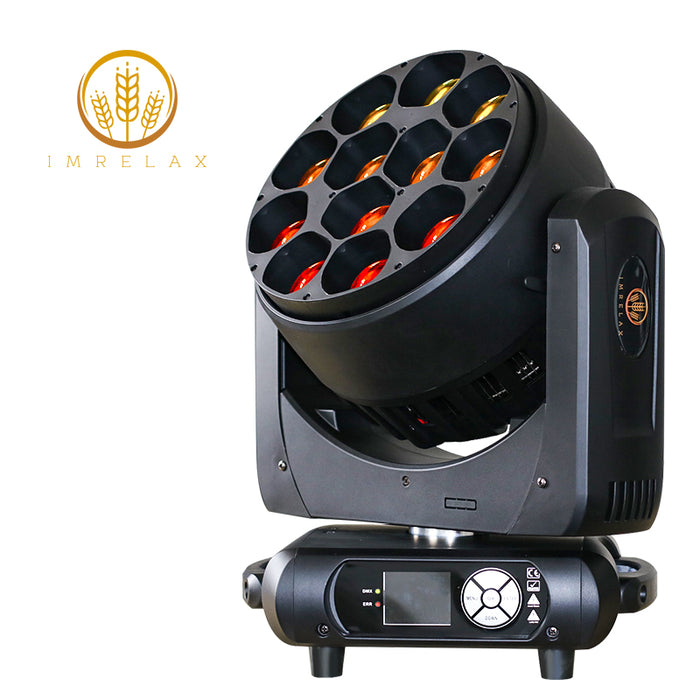 IMRELAX 12x40W RGBW 4in1 LED 줌 빔 워시 무빙 헤드 라이트 중/대형 무대용